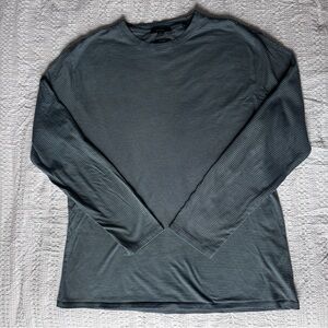 Vince stripe long sleeve pima cotton crew shirt Mens L